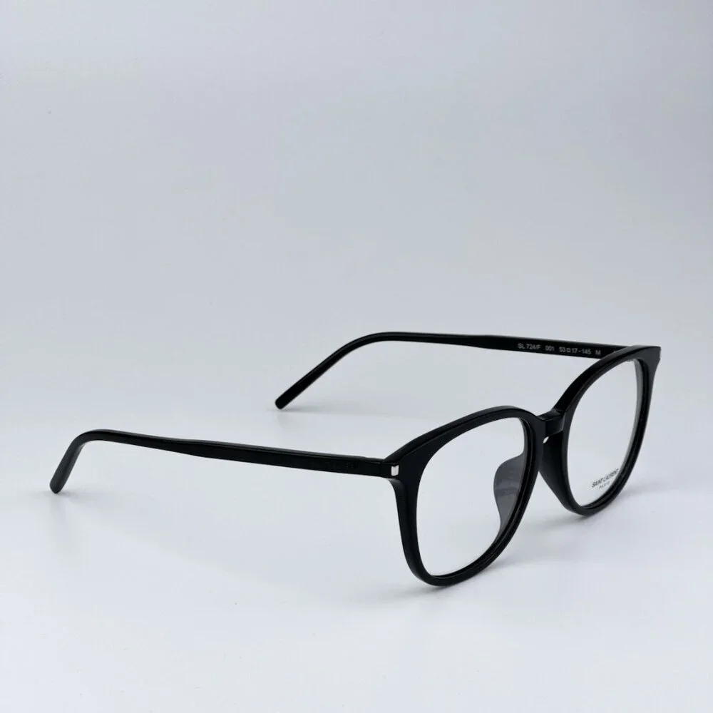 Saint Laurent SL724/F 001 BRAND NEW Eyeglasses Black Oval Women